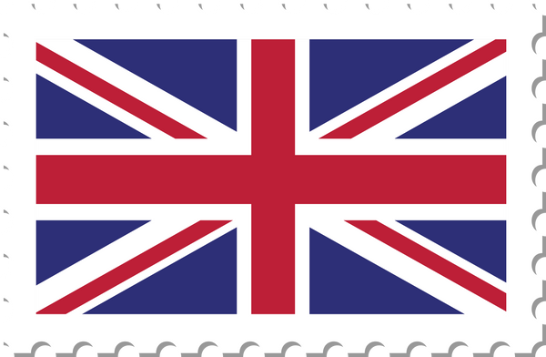 UK flag postage stamp.